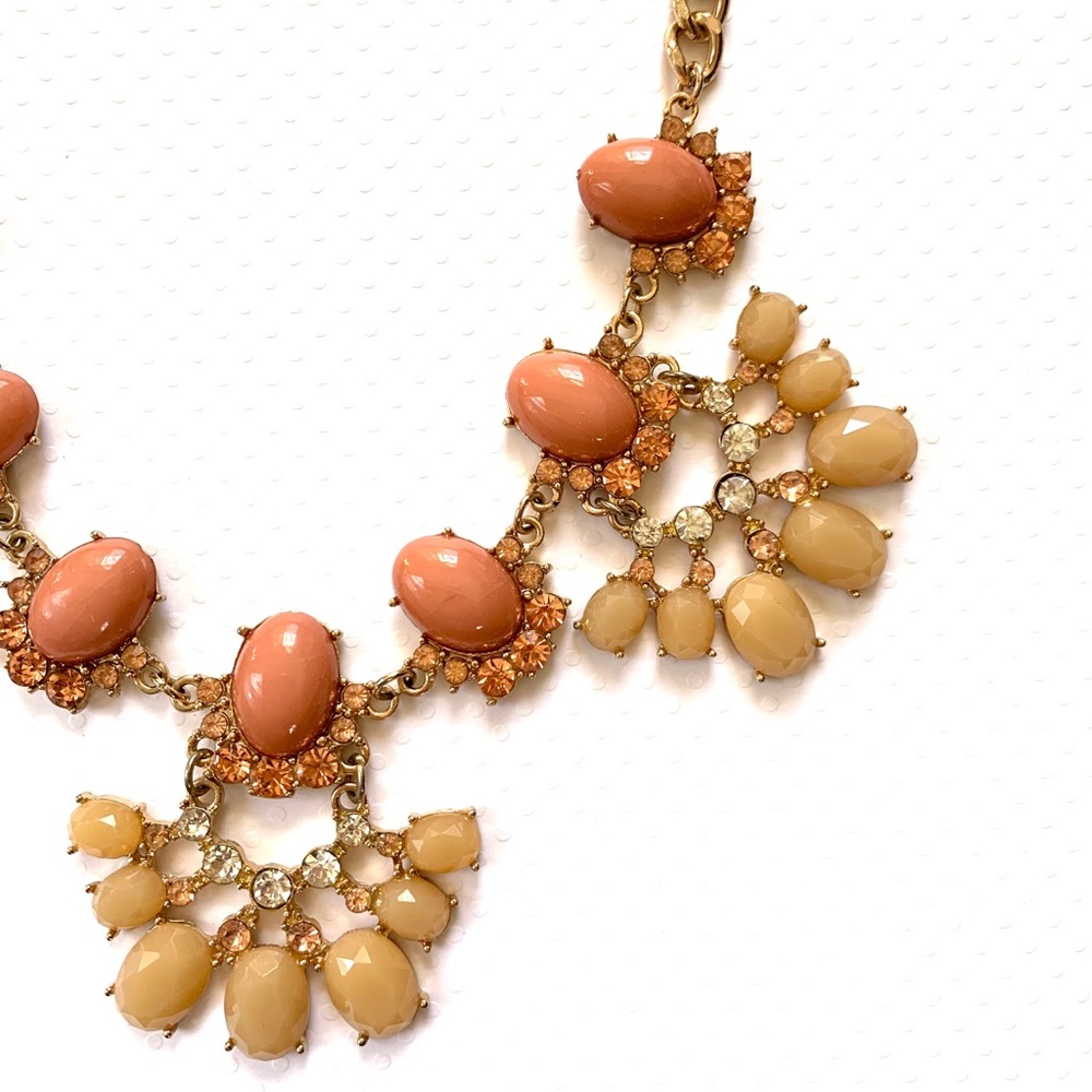 Coral and cream statement necklace